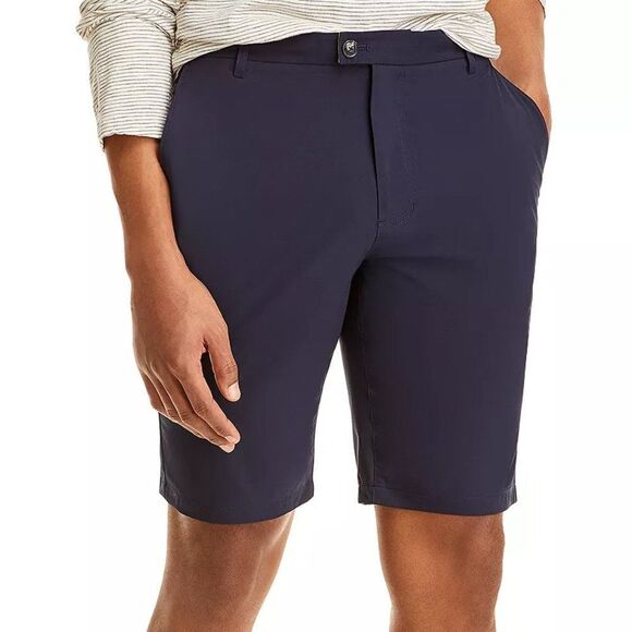 7 For All Mankind Men's Navy Flat Front Regular Fit Chino Shorts Size 28 - Picture 1 of 6